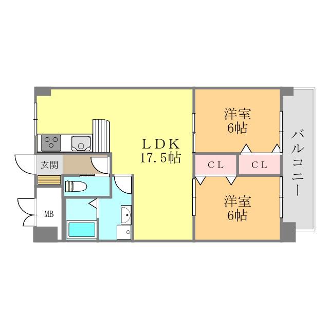 カーサグラン余戸(2LDK/4階)の間取り写真