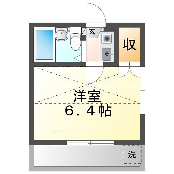 タウンコート(1K/2階)の間取り写真
