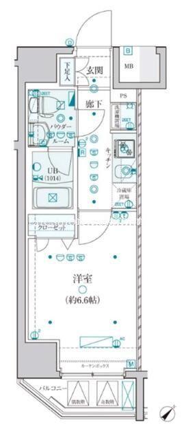 GENOVIA横浜関内SKYGARDEN(1K/9階)の間取り写真