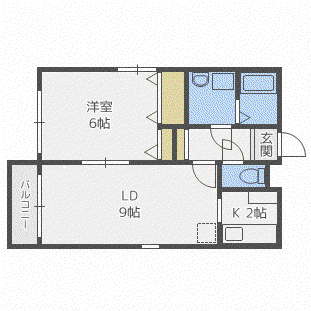 ABITAノース27(1LDK/4階)の間取り写真