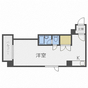 KOYASVI(1K/6階)の間取り写真