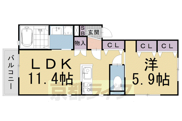  ルーミナス小堀(1LDK/2階)の間取り写真