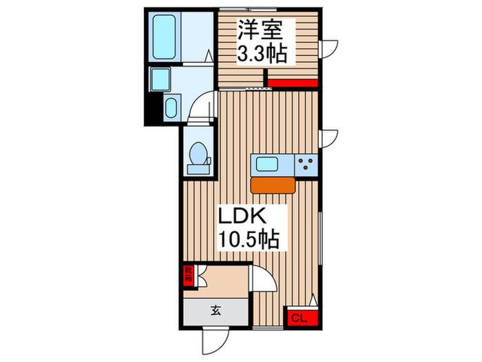 リーブルファイン戸塚東(1LDK/1階)の間取り写真