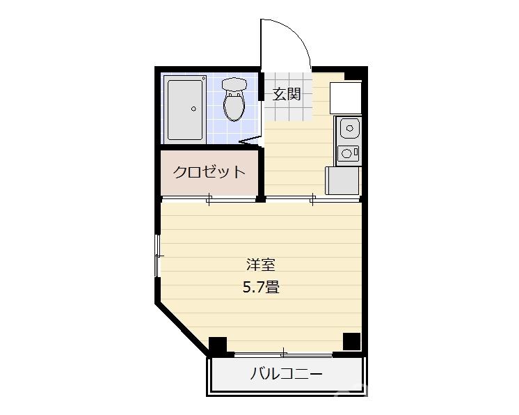 メゾンれい(1K/2階)の間取り写真