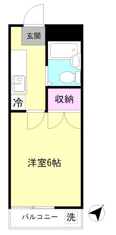 ハイツウェル(1K/2階)の間取り写真