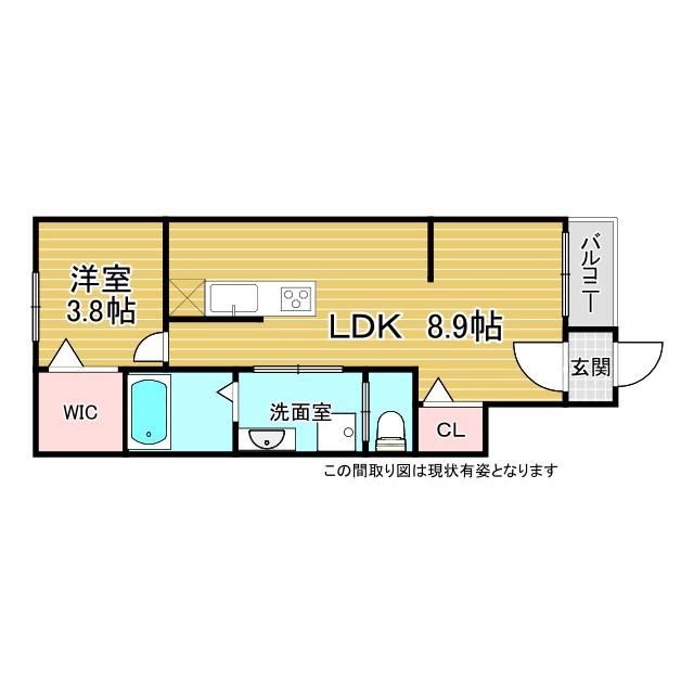 セゾン神田II(1LDK/1階)の間取り写真