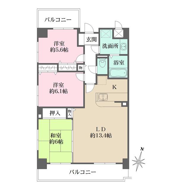 リフレ21(3LDK/3階)の間取り写真