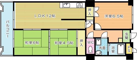 イマージュ安部山公園(3LDK/7階)の間取り写真