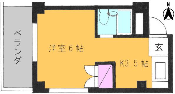 シャルム・パレ(1K/3階)の間取り写真