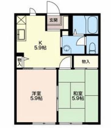 パストラル(2DK/1階)の間取り写真