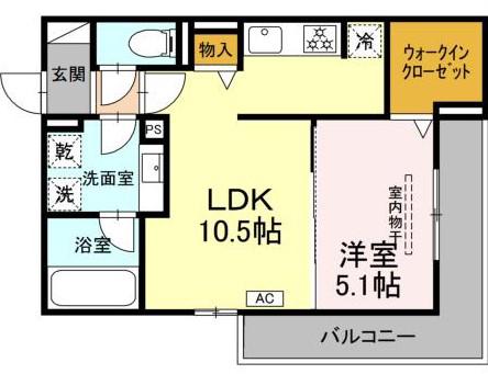D-ASTRO(1LDK/3階)の間取り写真