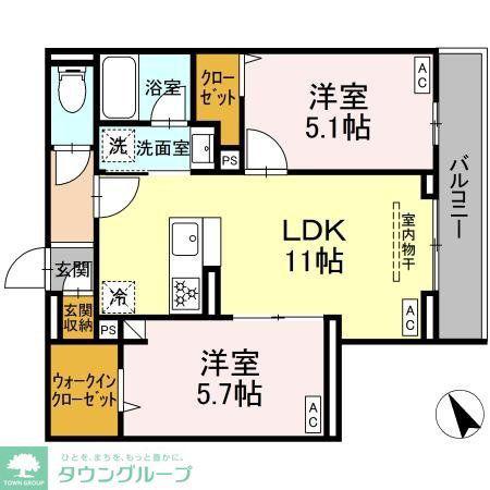 セレスティア桜上水(2LDK/3階)の間取り写真