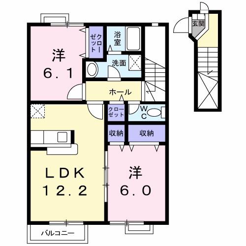 イマージュ(2LDK/2階)の間取り写真