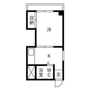 メゾン青葉(1K/3階)の間取り写真