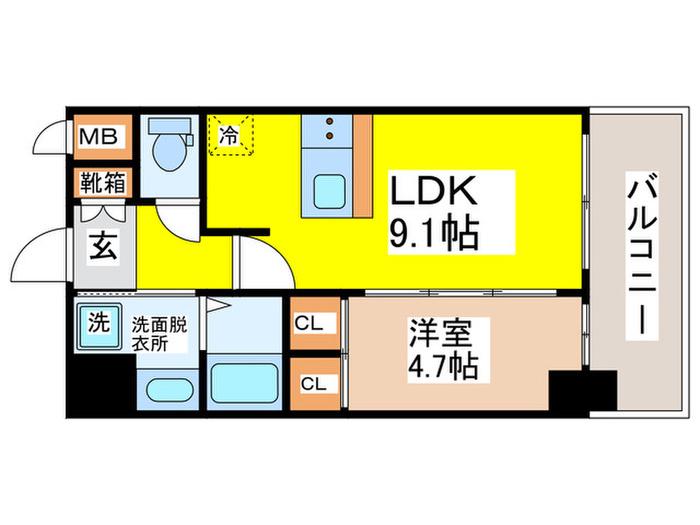 GM KOHAMA(1LDK/13階)の間取り写真