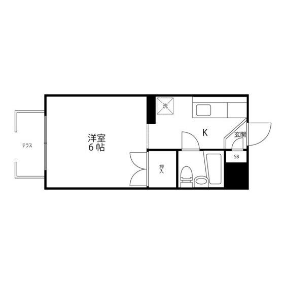コーポ川内(1K/1階)の間取り写真