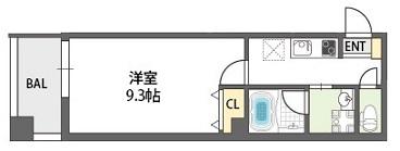 レクラン七道(1K/4階)の間取り写真