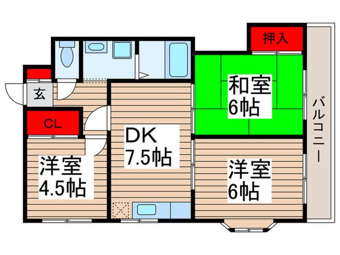 ラフィーヌ・アン(3DK/3階)の間取り写真