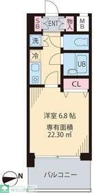 ビイルーム新宿(1K/2階)の間取り写真