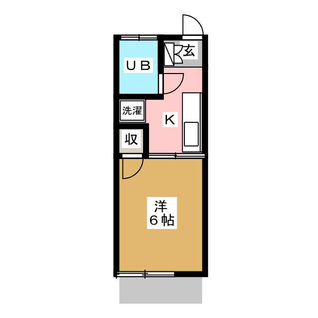 ハウスおおい(1K/1階)の間取り写真
