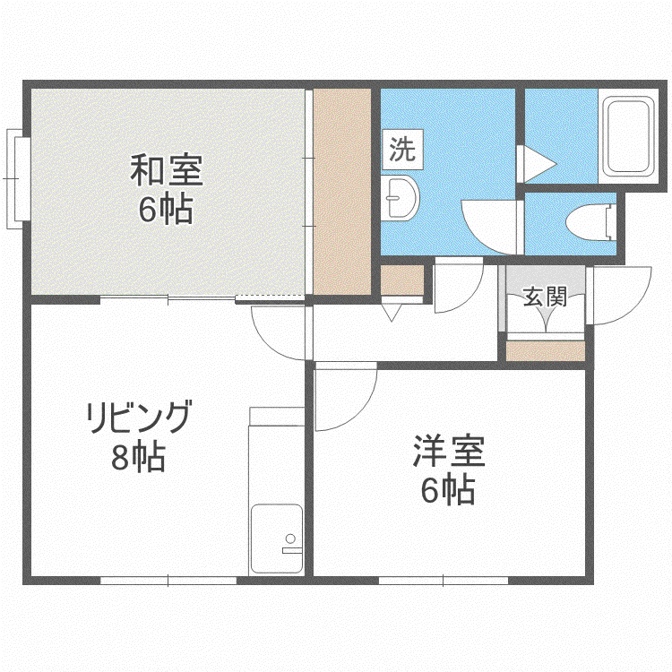 ソア238(2DK/4階)の間取り写真