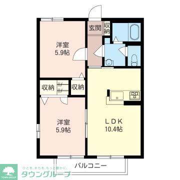 メゾンブランタン(2LDK/1階)の間取り写真