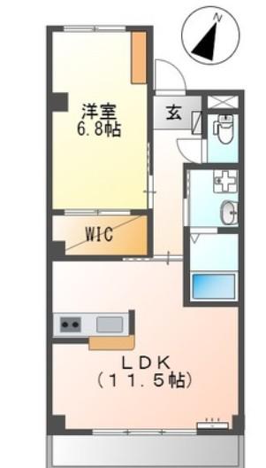 BANDIERA(1LDK/2階)の間取り写真