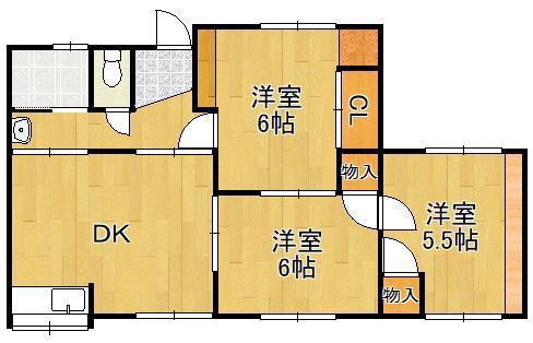 久保アパート(3DK/1階)の間取り写真