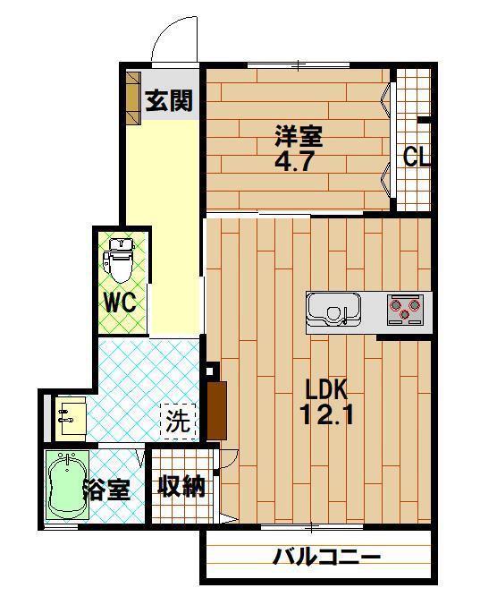 MS COURT(1LDK/1階)の間取り写真