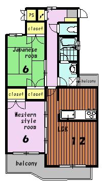MSビューラー(2LDK/2階)の間取り写真