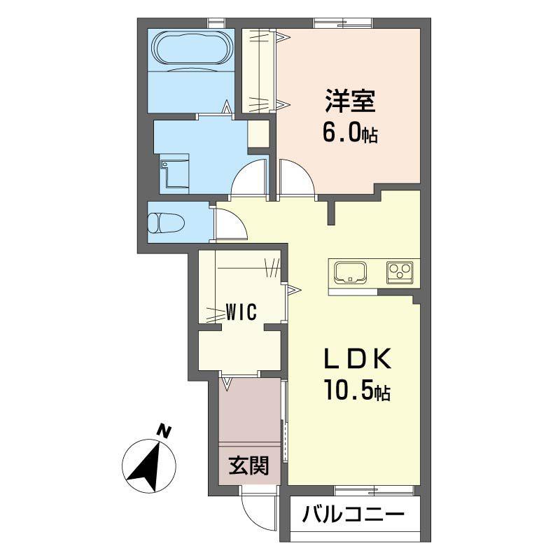 テサールム(1LDK/1階)の間取り写真