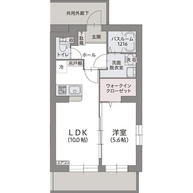 ポンデュガール(1LDK/3階)の間取り写真