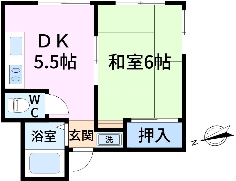 平和ビル(1DK/3階)の間取り写真