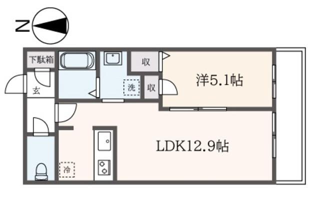 FELICE(1LDK/3階)の間取り写真