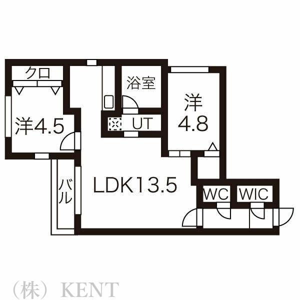 プレオン ウエストロカ(2LDK/3階)の間取り写真