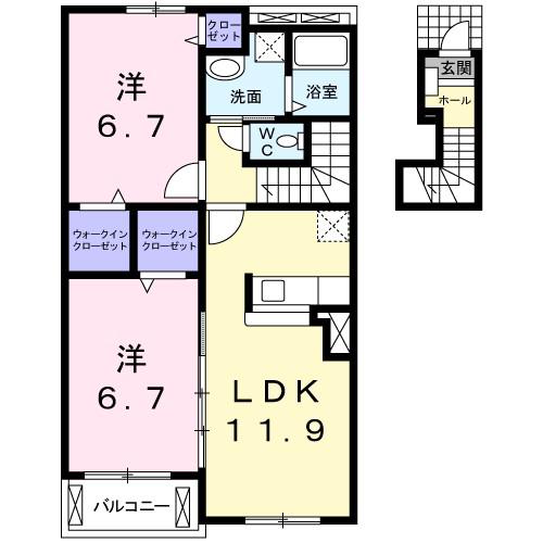 SGアネックスI(2LDK/2階)の間取り写真
