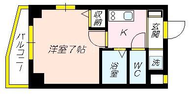 ソレイユ関目(1K/3階)の間取り写真