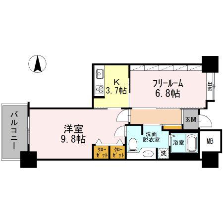 品川シーサイドビュータワーI(2K/2階)の間取り写真