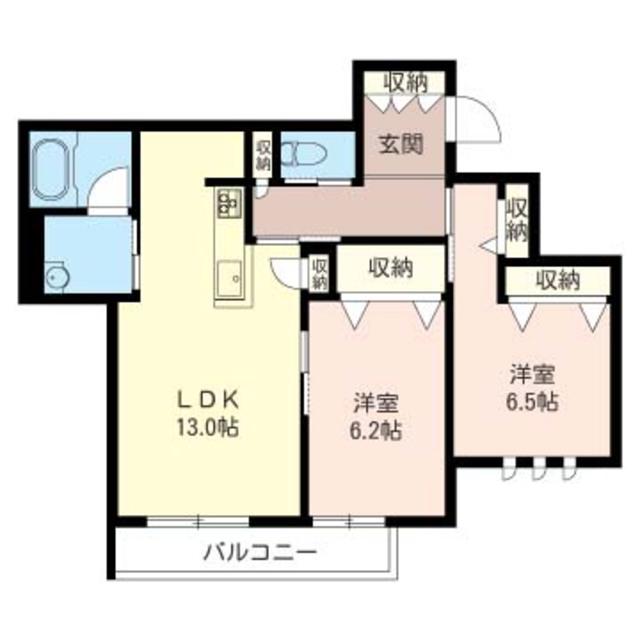 ESPACIO ANHELO(2LDK/2階)の間取り写真