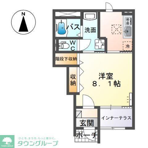 高崎市下小鳥町アパート(1K/1階)の間取り写真