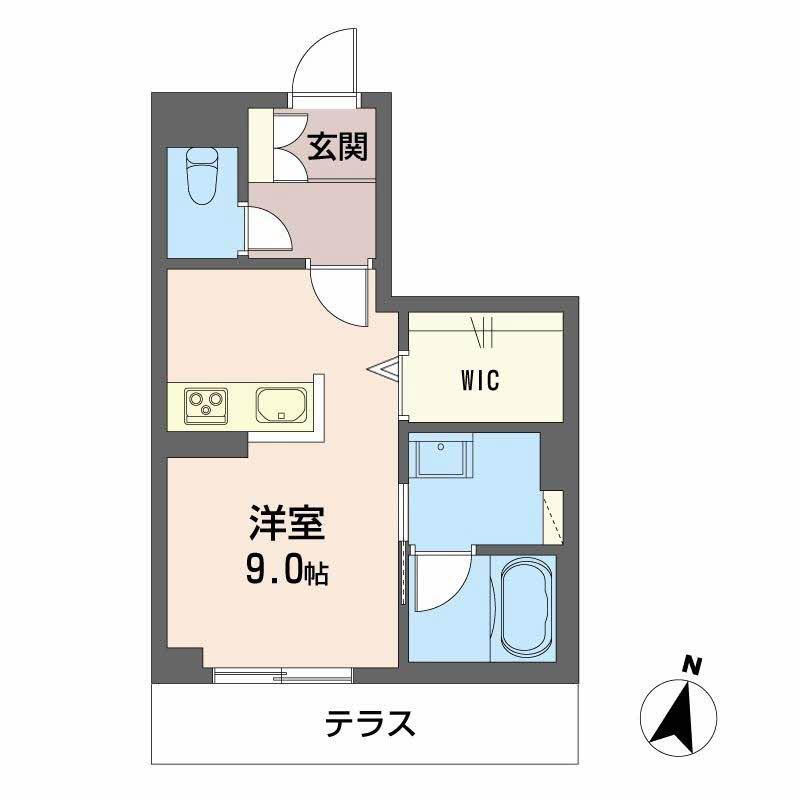 ハイネスト霞町(ワンルーム/1階)の間取り写真