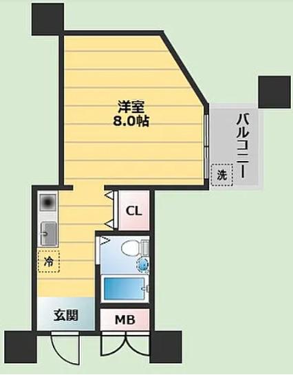 サンライズ外院(1K/1階)の間取り写真