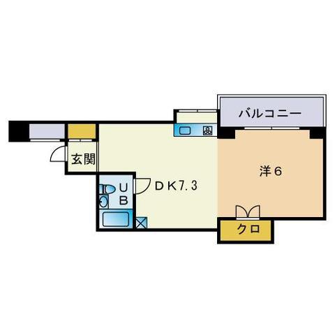 守田第2ビル(1DK/7階)の間取り写真