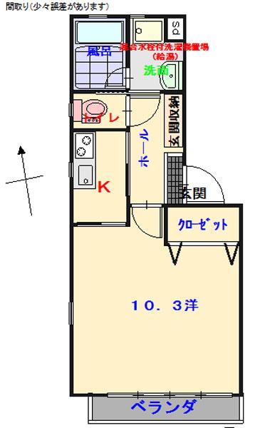 K-FLAT(1K/4階)の間取り写真