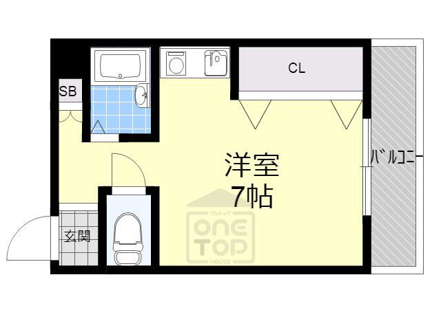 アンフィニィ橋の内1(ワンルーム/4階)の間取り写真