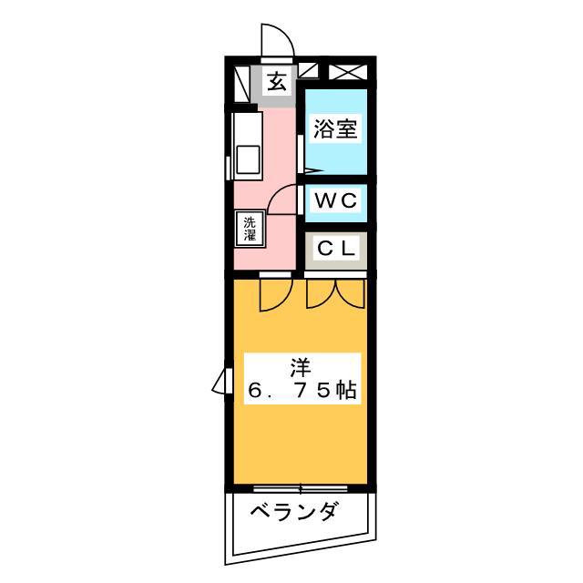 プラドハイツ(1K/5階)の間取り写真