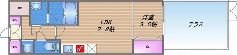 ORIENTEM(1LDK/1階)の間取り写真