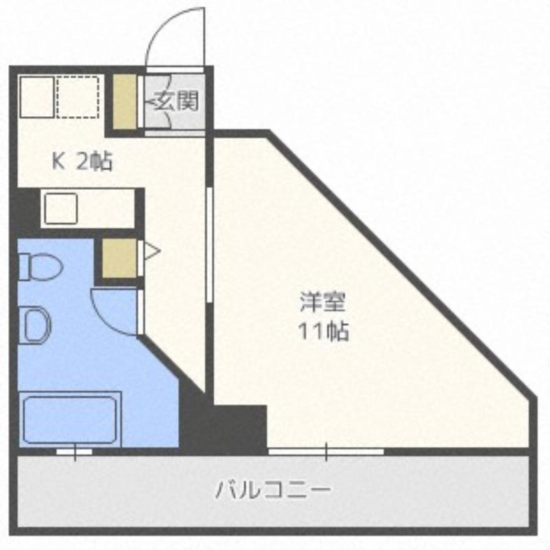 AMSTOWER南6条(1K/13階)の間取り写真
