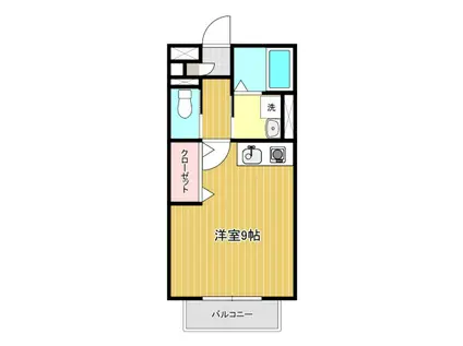 ボンジュールK(ワンルーム/2階)の間取り写真