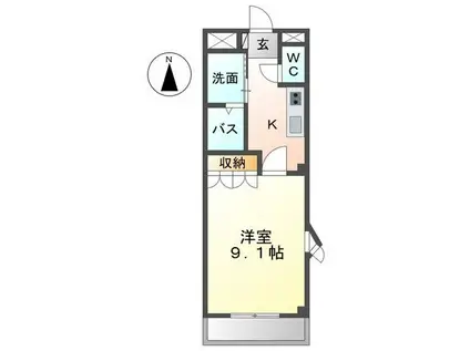 グランディア サリオ(1K/2階)の間取り写真